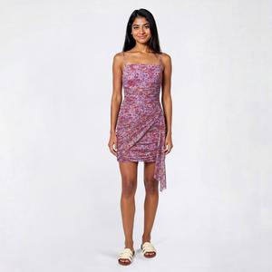 Juniors Jump Mesh Side Ruched Slip Dress